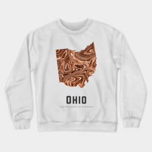 Ohio state map abstract brown Crewneck Sweatshirt